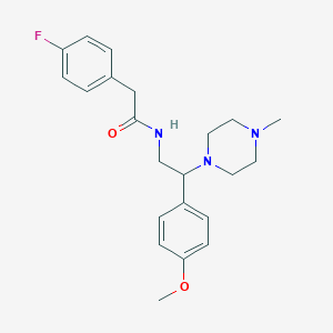 molecular formula C22H28FN3O2 B2791796 2-(4-fluorophenyl)-N-(2-(4-methoxyphenyl)-2-(4-methylpiperazin-1-yl)ethyl)acetamide CAS No. 903341-04-8