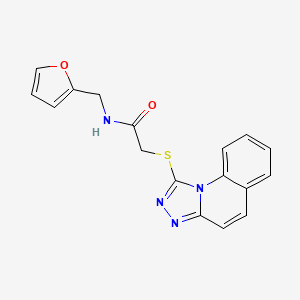 molecular formula C17H14N4O2S B2791797 2-([1,2,4]triazolo[4,3-a]quinolin-1-ylthio)-N-(furan-2-ylmethyl)acetamide CAS No. 671199-19-2
