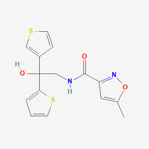 N-(2-hydroxy-2-(thiophen-2-yl)-2-(thiophen-3-yl)ethyl)-5-methylisoxazole-3-carboxamide