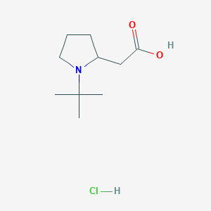 molecular formula C10H20ClNO2 B2791802 2-(1-Tert-butylpyrrolidin-2-yl)acetic acid;hydrochloride CAS No. 2287316-29-2