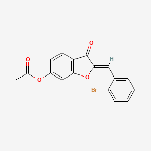 molecular formula C17H11BrO4 B2791804 (Z)-2-(2-bromobenzylidene)-3-oxo-2,3-dihydrobenzofuran-6-yl acetate CAS No. 622357-97-5