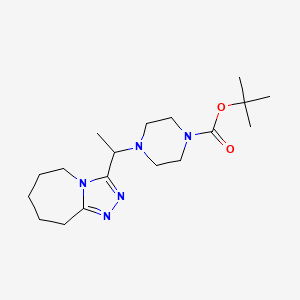 tert-butyl 4-[1-(6,7,8,9-tetrahydro-5H-[1,2,4]triazolo[4,3-a]azepin-3-yl)ethyl]piperazine-1-carboxylate