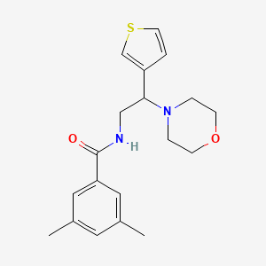 molecular formula C19H24N2O2S B2791814 3,5-dimethyl-N-(2-morpholino-2-(thiophen-3-yl)ethyl)benzamide CAS No. 946374-57-8