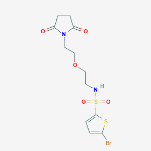 molecular formula C12H15BrN2O5S2 B2791825 5-bromo-N-(2-(2-(2,5-dioxopyrrolidin-1-yl)ethoxy)ethyl)thiophene-2-sulfonamide CAS No. 2320209-42-3