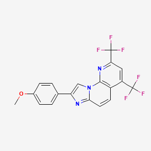 molecular formula C19H11F6N3O B2791831 8-(4-Methoxyphenyl)-2,4-bis(trifluoromethyl)imidazo[1,2-a][1,8]naphthyridine CAS No. 439093-80-8