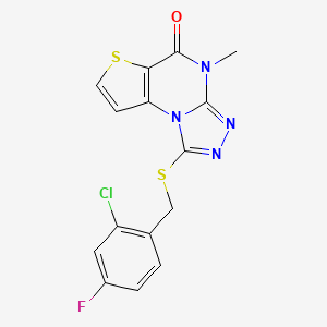 1-((2-chloro-4-fluorobenzyl)thio)-4-methylthieno[2,3-e][1,2,4]triazolo[4,3-a]pyrimidin-5(4H)-one