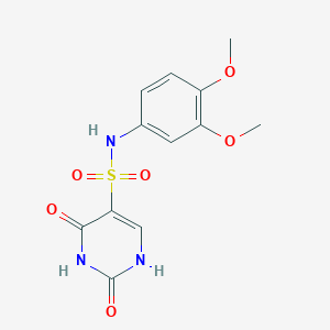 molecular formula C12H13N3O6S B2791853 N-(3,4-dimethoxyphenyl)-2-hydroxy-6-oxo-1,6-dihydropyrimidine-5-sulfonamide CAS No. 897613-78-4