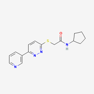 molecular formula C16H18N4OS B2791855 N-cyclopentyl-2-(6-pyridin-3-ylpyridazin-3-yl)sulfanylacetamide CAS No. 872701-46-7