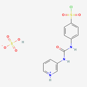 molecular formula C12H12ClN3O7S2 B2791857 4-(3-Pyridin-3-yl-ureido)benzenesulfonyl chloride hydrogen sulfate CAS No. 811842-71-4