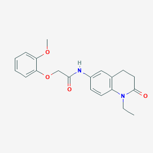 molecular formula C20H22N2O4 B2791859 N-(1-ethyl-2-oxo-1,2,3,4-tetrahydroquinolin-6-yl)-2-(2-methoxyphenoxy)acetamide CAS No. 922053-61-0