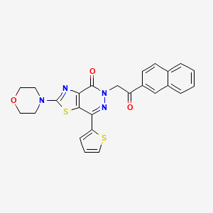 2-morpholino-5-(2-(naphthalen-2-yl)-2-oxoethyl)-7-(thiophen-2-yl)thiazolo[4,5-d]pyridazin-4(5H)-one