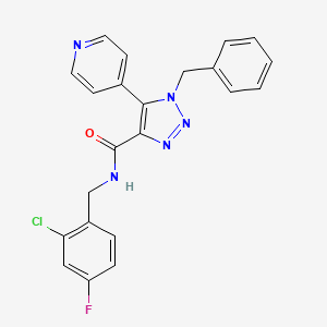 molecular formula C22H17ClFN5O B2791866 1-benzyl-N-(2-chloro-4-fluorobenzyl)-5-(pyridin-4-yl)-1H-1,2,3-triazole-4-carboxamide CAS No. 1788531-77-0