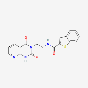 molecular formula C18H14N4O3S B2791875 N-(2-(2,4-dioxo-1,2-dihydropyrido[2,3-d]pyrimidin-3(4H)-yl)ethyl)benzo[b]thiophene-2-carboxamide CAS No. 2034412-87-6