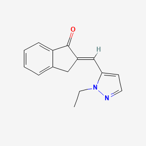 molecular formula C15H14N2O B2791876 (E)-2-((1-ethyl-1H-pyrazol-5-yl)methylene)-2,3-dihydro-1H-inden-1-one CAS No. 1006319-67-0
