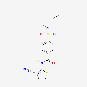 molecular formula C18H21N3O3S2 B2791878 4-[butyl(ethyl)sulfamoyl]-N-(3-cyanothiophen-2-yl)benzamide CAS No. 865546-23-2