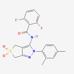 molecular formula C20H17F2N3O3S B2791888 N-[2-(2,4-dimethylphenyl)-5,5-dioxo-4,6-dihydrothieno[3,4-c]pyrazol-3-yl]-2,6-difluorobenzamide CAS No. 450339-70-5