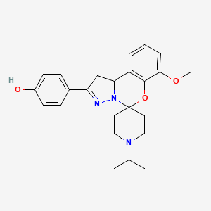 molecular formula C24H29N3O3 B2791894 4-(1'-Isopropyl-7-methoxy-1,10b-dihydrospiro[benzo[e]pyrazolo[1,5-c][1,3]oxazine-5,4'-piperidin]-2-yl)phenol CAS No. 899972-70-4