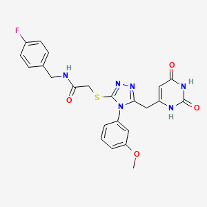 molecular formula C23H21FN6O4S B2791902 2-((5-((2,6-dioxo-1,2,3,6-tetrahydropyrimidin-4-yl)methyl)-4-(3-methoxyphenyl)-4H-1,2,4-triazol-3-yl)thio)-N-(4-fluorobenzyl)acetamide CAS No. 852049-08-2