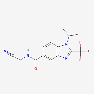 molecular formula C14H13F3N4O B2791914 N-(Cyanomethyl)-1-propan-2-yl-2-(trifluoromethyl)benzimidazole-5-carboxamide CAS No. 1385298-86-1