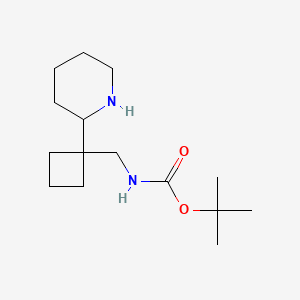 molecular formula C15H28N2O2 B2791917 tert-Butyl ((1-(piperidin-2-yl)cyclobutyl)methyl)carbamate CAS No. 2126161-42-8