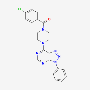 molecular formula C21H18ClN7O B2791923 (4-chlorophenyl)(4-(3-phenyl-3H-[1,2,3]triazolo[4,5-d]pyrimidin-7-yl)piperazin-1-yl)methanone CAS No. 920218-24-2