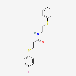 molecular formula C17H18FNOS2 B2791924 3-[(4-fluorophenyl)sulfanyl]-N-[2-(phenylsulfanyl)ethyl]propanamide CAS No. 337923-37-2