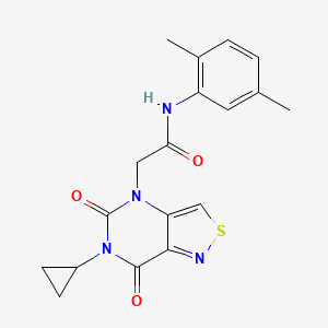 molecular formula C18H18N4O3S B2791927 2-{[[(sec-butylamino)carbonyl](methyl)amino]methyl}-N,N,1-trimethyl-1H-benzimidazole-5-carboxamide CAS No. 1251620-20-8
