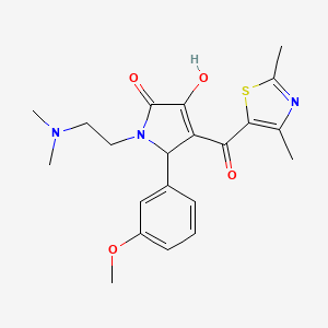 molecular formula C21H25N3O4S B2791928 1-(2-(dimethylamino)ethyl)-4-(2,4-dimethylthiazole-5-carbonyl)-3-hydroxy-5-(3-methoxyphenyl)-1H-pyrrol-2(5H)-one CAS No. 627822-48-4