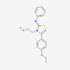 molecular formula C19H20N2O2S B2791929 (Z)-2-(4-(4-ethoxyphenyl)-2-(phenylimino)thiazol-3(2H)-yl)ethanol CAS No. 928199-29-5