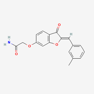 molecular formula C18H15NO4 B2791934 (Z)-2-((2-(3-methylbenzylidene)-3-oxo-2,3-dihydrobenzofuran-6-yl)oxy)acetamide CAS No. 622799-06-8