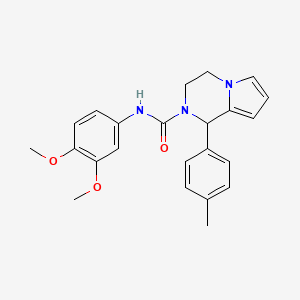 molecular formula C23H25N3O3 B2791935 N-(3,4-dimethoxyphenyl)-1-(p-tolyl)-3,4-dihydropyrrolo[1,2-a]pyrazine-2(1H)-carboxamide CAS No. 899750-77-7