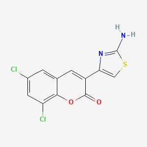 molecular formula C12H6Cl2N2O2S B2791937 3-(2-amino-1,3-thiazol-4-yl)-6,8-dichloro-2H-chromen-2-one CAS No. 176788-73-1