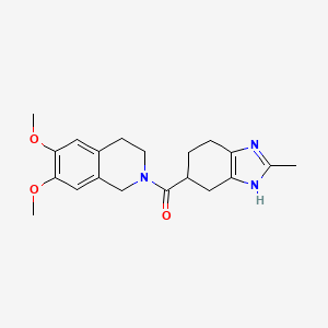 molecular formula C20H25N3O3 B2791939 (6,7-dimethoxy-3,4-dihydroisoquinolin-2(1H)-yl)(2-methyl-4,5,6,7-tetrahydro-1H-benzo[d]imidazol-5-yl)methanone CAS No. 2034485-08-8