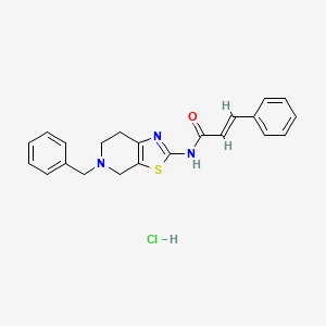 molecular formula C22H22ClN3OS B2791942 N-(5-benzyl-4,5,6,7-tetrahydrothiazolo[5,4-c]pyridin-2-yl)cinnamamide hydrochloride CAS No. 1185245-47-9