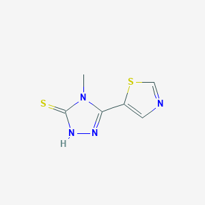 molecular formula C6H6N4S2 B2791949 4-methyl-5-(1,3-thiazol-5-yl)-4H-1,2,4-triazole-3-thiol CAS No. 1516996-76-1