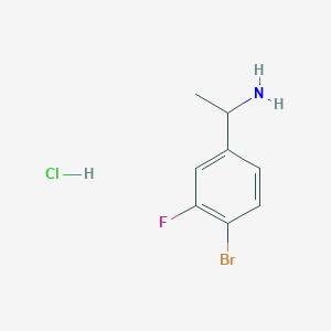 molecular formula C8H10BrClFN B2791950 1-(4-Bromo-3-fluorophenyl)ethan-1-amine hcl CAS No. 2436690-49-0