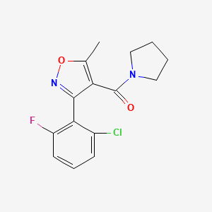 molecular formula C15H14ClFN2O2 B2791958 [3-(2-Chloro-6-fluorophenyl)-5-methyl-4-isoxazolyl](1-pyrrolidinyl)methanone CAS No. 288317-52-2
