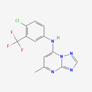 molecular formula C13H9ClF3N5 B2791962 N-[4-chloro-3-(trifluoromethyl)phenyl]-5-methyl-[1,2,4]triazolo[1,5-a]pyrimidin-7-amine CAS No. 898479-12-4