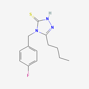 molecular formula C13H16FN3S B2791964 5-butyl-4-(4-fluorobenzyl)-2,4-dihydro-3H-1,2,4-triazole-3-thione CAS No. 299417-40-6