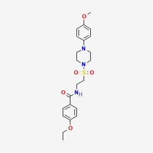 molecular formula C22H29N3O5S B2791973 4-ethoxy-N-(2-((4-(4-methoxyphenyl)piperazin-1-yl)sulfonyl)ethyl)benzamide CAS No. 897610-52-5