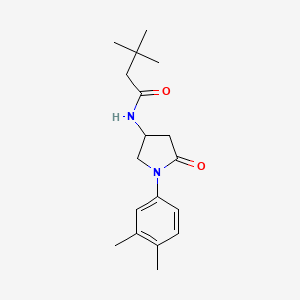 N-[1-(3,4-dimethylphenyl)-5-oxopyrrolidin-3-yl]-3,3-dimethylbutanamide