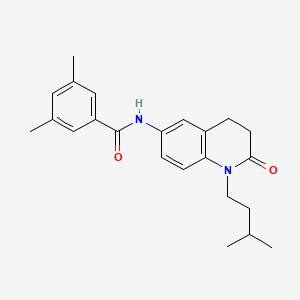 molecular formula C23H28N2O2 B2791978 N-(1-isopentyl-2-oxo-1,2,3,4-tetrahydroquinolin-6-yl)-3,5-dimethylbenzamide CAS No. 941991-79-3