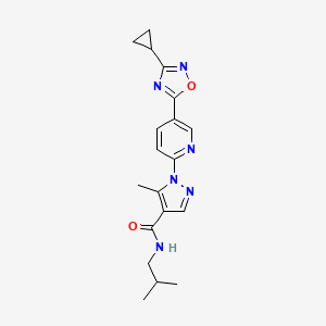 molecular formula C19H22N6O2 B2791979 1-(5-(3-cyclopropyl-1,2,4-oxadiazol-5-yl)pyridin-2-yl)-N-isobutyl-5-methyl-1H-pyrazole-4-carboxamide CAS No. 1251694-08-2