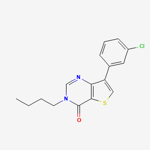 molecular formula C16H15ClN2OS B2791981 3-butyl-7-(3-chlorophenyl)thieno[3,2-d]pyrimidin-4(3H)-one CAS No. 1105239-06-2