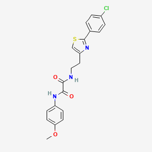 molecular formula C20H18ClN3O3S B2791982 N-{2-[2-(4-chlorophenyl)-1,3-thiazol-4-yl]ethyl}-N'-(4-methoxyphenyl)ethanediamide CAS No. 895782-05-5