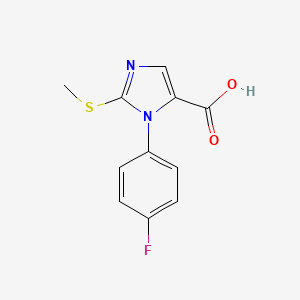 molecular formula C11H9FN2O2S B2791983 1-(4-fluorophenyl)-2-(methylsulfanyl)-1H-imidazole-5-carboxylic acid CAS No. 750598-95-9