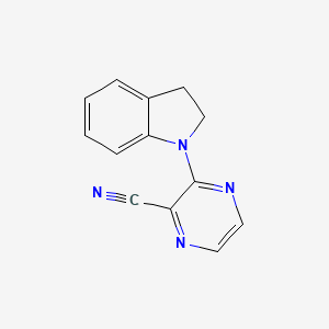 molecular formula C13H10N4 B2791984 3-(Indolin-1-yl)pyrazine-2-carbonitrile CAS No. 1478820-08-4