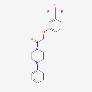 molecular formula C19H19F3N2O2 B2791985 1-(4-Phenylpiperazino)-2-[3-(trifluoromethyl)phenoxy]-1-ethanone CAS No. 866153-13-1
