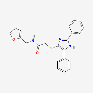 molecular formula C22H19N3O2S B2791991 2-((2,5-diphenyl-1H-imidazol-4-yl)thio)-N-(furan-2-ylmethyl)acetamide CAS No. 901233-02-1