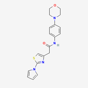molecular formula C19H20N4O2S B2791993 2-(2-(1H-pyrrol-1-yl)thiazol-4-yl)-N-(4-morpholinophenyl)acetamide CAS No. 1170544-73-6